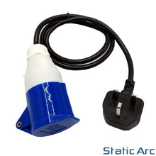 Load image into Gallery viewer, 16A Socket to UK 3 Pin Mains Plug Connector Adapter Cable Caravan Camping Lead