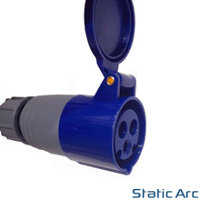 Load image into Gallery viewer, 16A 3-PIN INDUSTRIAL COMMANDO PLUG SOCKET MALE FEMALE 2P+EARTH Grey IP44 240V