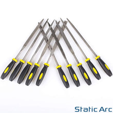Load image into Gallery viewer, 10pc NEEDLE FILE SET HARDENED STEEL PRECISION SMALL METAL JEWELLRY HAND CRAFT