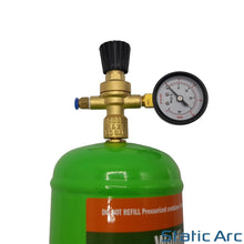 Load image into Gallery viewer, ARGON CO2 DISPOSABLE GAS BOTTLE CYLINDER KIT WELDING REGULATOR GAUGE HOSE 2.2L