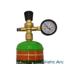 Load image into Gallery viewer, ARGON CO2 DISPOSABLE GAS BOTTLE CYLINDER KIT WELDING REGULATOR GAUGE HOSE 0.95L