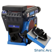 Load image into Gallery viewer, 650W ELECTRIC BELT + DISC SANDER 2in1 LINISHER BENCH LARGE TABLE WOOD METAL SAND