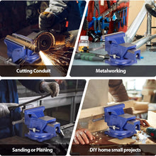 Load image into Gallery viewer, BENCH VICE CLAMP WORKTOP JAWS GRIP HOLD SWIVEL BASE MECHANICS VISE 100mm (4inch)