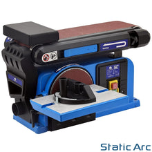 Load image into Gallery viewer, 650W ELECTRIC BELT + DISC SANDER 2in1 LINISHER BENCH LARGE TABLE WOOD METAL SAND
