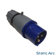 Load image into Gallery viewer, 16A 3-PIN INDUSTRIAL COMMANDO PLUG SOCKET MALE FEMALE 2P+EARTH Grey IP44 240V