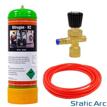 Load image into Gallery viewer, NITROGEN DISPOSABLE GAS BOTTLE CYLINDER KIT w/ REGULATOR HOSE 2.2L