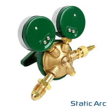 Load image into Gallery viewer, GAS BOTTLE PRESSURE FLOW REGULATOR DUAL GAUGE ARGON CO2 OXYGEN ACETYLENE WELDING