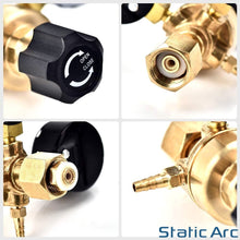 Load image into Gallery viewer, GAS BOTTLE PRESSURE FLOW REGULATOR DUAL GAUGE ARGON CO2 NITROGEN MIG TIG WELDING