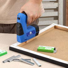 Load image into Gallery viewer, CORDLESS STAPLE NAIL GUN 2in1 ELECTRIC BATTERY RECHARGABLE TRACK PINS STAPLER