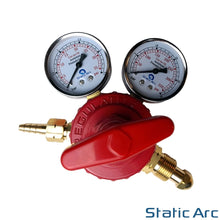 Load image into Gallery viewer, GAS BOTTLE PRESSURE FLOW REGULATOR DUAL GAUGE ARGON CO2 OXYGEN ACETYLENE WELDING