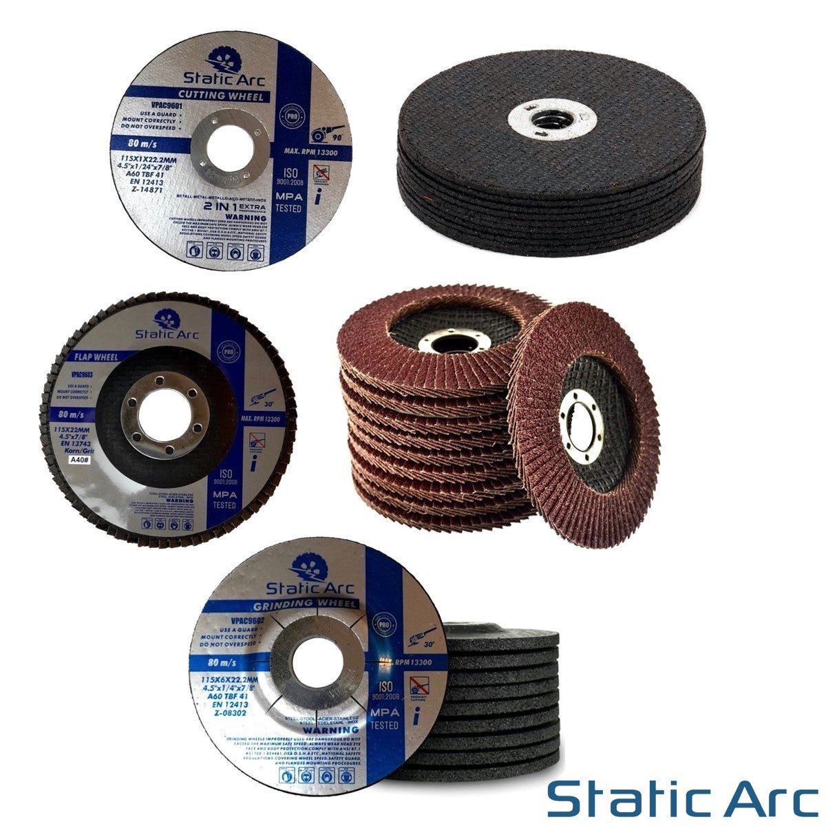 30pc ANGLE GRINDER DISC SET METAL CUTTING BLADE GRINDING FLAP WHEEL 4.5