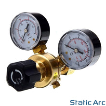 Load image into Gallery viewer, GAS BOTTLE PRESSURE FLOW REGULATOR DUAL GAUGE ARGON CO2 NITROGEN MIG TIG WELDING