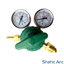Load image into Gallery viewer, GAS BOTTLE PRESSURE FLOW REGULATOR DUAL GAUGE ARGON CO2 OXYGEN ACETYLENE WELDING