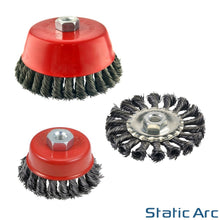 Load image into Gallery viewer, TWIST KNOT WIRE BRUSH CUP WHEEL ANGLE GRINDER METAL RUST PAINT REMOVAL 75/100mm