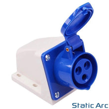 Load image into Gallery viewer, 16A 3-PIN WALL MOUNT SOCKET INDUSTRIAL PLUG FEMALE 2P+EARTH SURFACE IP44 240V
