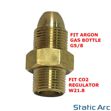 Load image into Gallery viewer, ARGON TO CO2 ADAPTOR FITTING GAS BOTTLE TO REGULATOR CONNECTOR G5/8 TO W21.8
