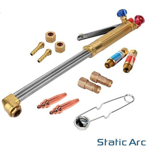OXY ACETYLENE GAS CUTTING TORCH KIT OXYGEN FLAME CUTTER HOSE REGULATOR KIT