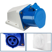 Load image into Gallery viewer, 32A 3-PIN INDUSTRIAL COMMANDO PLUG SOCKET WALL MALE FEMALE 2P+EARTH IP44 240V

