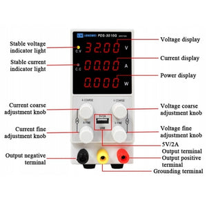 ADJUSTABLE POWER SUPPLY 30V 10A DIGITAL LED FINE COARSE VARIABLE PRECISION LAB