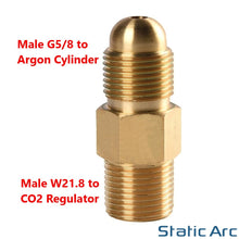 Load image into Gallery viewer, ARGON BOTTLE to CO2 REGULATOR ADAPTER CONNECTOR GAS FITTING G5/8 to W21.8
