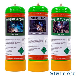 ARGON CO2 DISPOSABLE GAS BOTTLE 100% PURE 80/20% MIX MIG TIG WELDING 2.2L