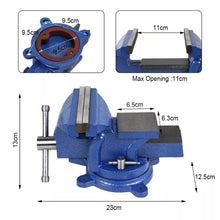 Load image into Gallery viewer, BENCH VICE WORKTOP CLAMP SWIVEL BASE JAWS VISE MECHANIC WORKSHOP 125mm (5inch)
