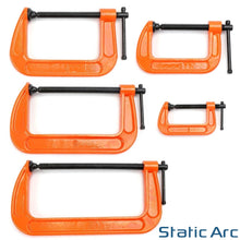 Load image into Gallery viewer, G CLAMP SET HEAVY DUTY CAST IRON METALWORK WELDING C VICE WOOD 2/3/4/6/8inch 5pc
