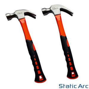 16oz Claw Hammer Reinforce Polished With Shock-Proof Plastic Handle For DIY