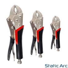 Load image into Gallery viewer, LOCKING PLIER SET VICE MOLE GRIPS ADJUSTABLE CURVED CLAMP 3pc INDIVIDUAL 5/7/10&quot;
