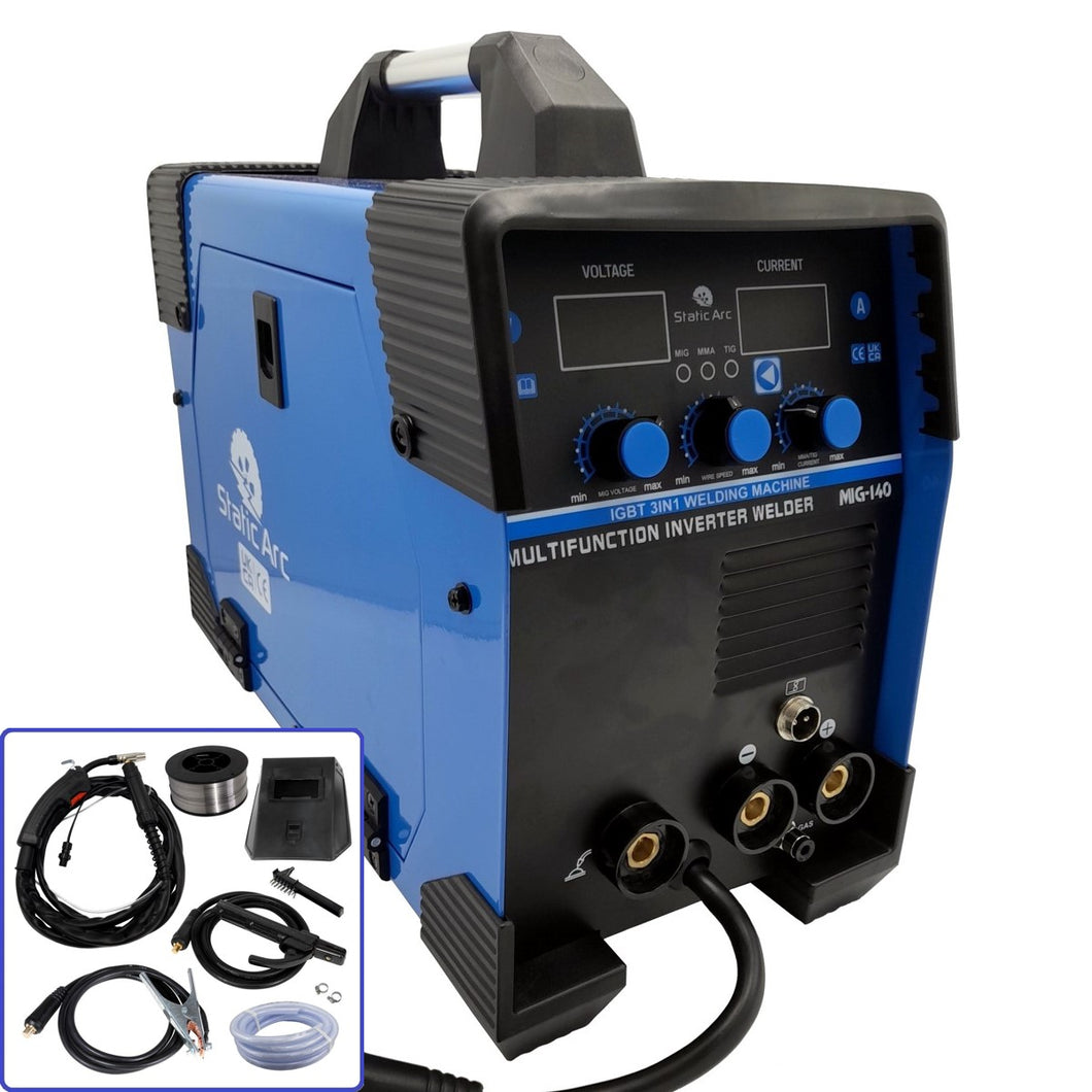 MIG 140A Inverter Welder 3in1 MMA ARC TIG Lift Gas Gasless Welding