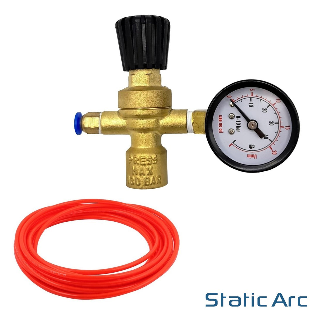 MINI GAS BOTTLE REGULATOR FLOW GAUGE NITROGEN CO2 ARGON MIG TIG WELDING + HOSE