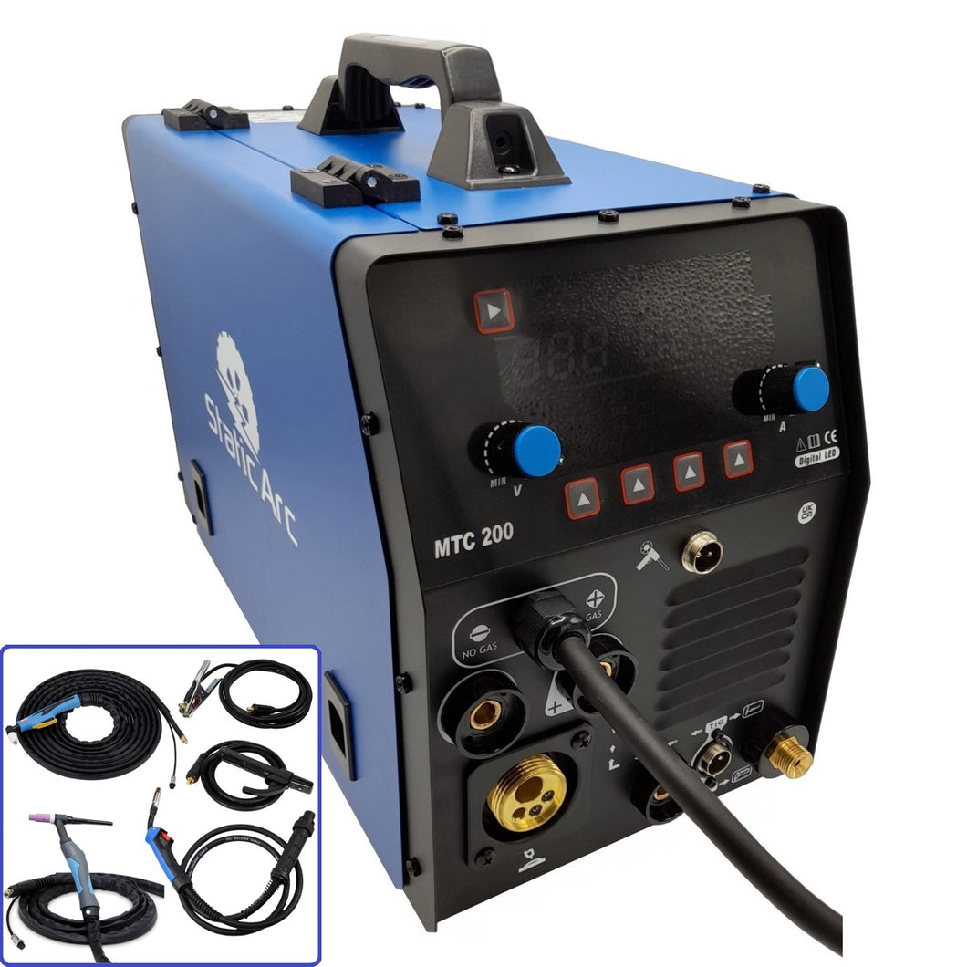 MTC 200 SYNERGIC WELDER PLASMA CUTTER 5in1 MIG MMA ARC TIG CUT SPOT WELD 200A
