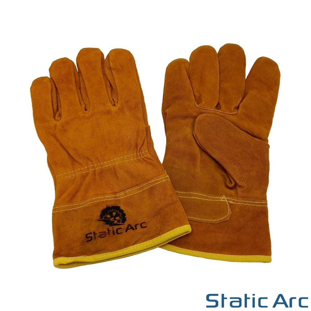WELDING GLOVES SHORT CUFF TIG MIG GAUNTLET LEATHER HEAT RESISTANT