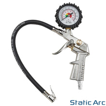 Load image into Gallery viewer, TYRE INFLATOR GUN w/ PRESSURE GAUGE AIR LINE COMPRESSOR GARAGE PUMP
