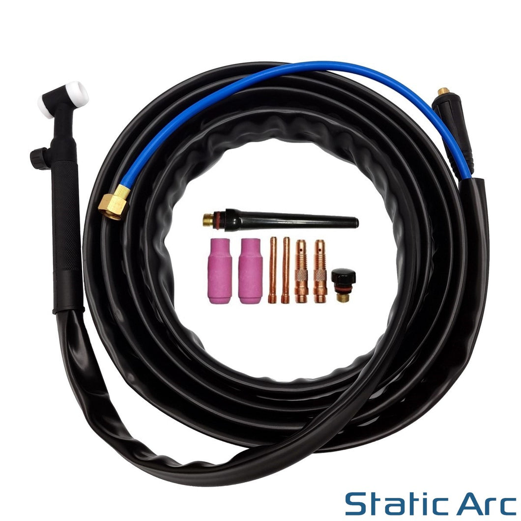 WP17V TIG WELDING TORCH CABLE FLEX HEAD GAS TIG LIFT SCRATCH WP17 KIT 10-25 4m