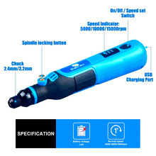 Load image into Gallery viewer, CORDLESS MINI GRINDER DRILL POLISH ENGRAVER ROTARY MULTI TOOL LI-ION BATTERY KIT
