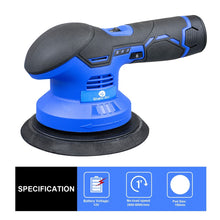 Load image into Gallery viewer, CORDLESS POLISHER CAR BUFFER ORBITAL SANDER MACHINE ROTARY PAD BATTERY POWER 12V
