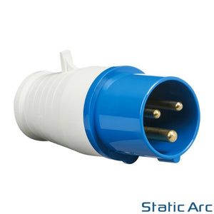 32A 3-PIN INDUSTRIAL POWER PLUG ELECTRICAL SOCKET CONNECTOR SURFACE WEATHERPROOF