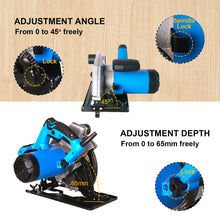 Load image into Gallery viewer, 1400W ELECTRIC CIRCULAR SAW WOOD CUTTING POWER TOOL 185mm DISC CHOP MITRE CUT
