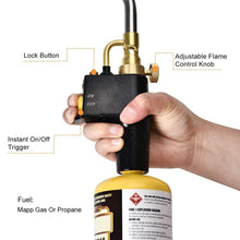Load image into Gallery viewer, GAS BRAZING BLOW TORCH SOLDERING PLUMBER WELDING PROPANE MAPP GAS BURNER FLAME
