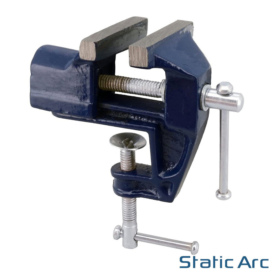 Temp Vice MINI BENCH TOP VICE FIXED BASE CLAMP WORK TABLE ADJUSTABLE GRIP BABY ...