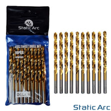 Load image into Gallery viewer, 10x HSS TITANIUM COATED DRILL BIT SET PACK METAL WOOD PLASTIC HOLE 1/2/3/4/5/6mm
