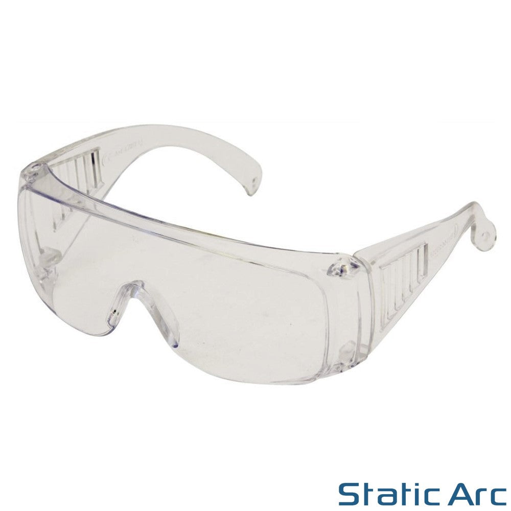 SAFETY SPECS GLASSES EYE PROTECTION CLEAR PLASTIC EYEWEAR GOGGLES ...