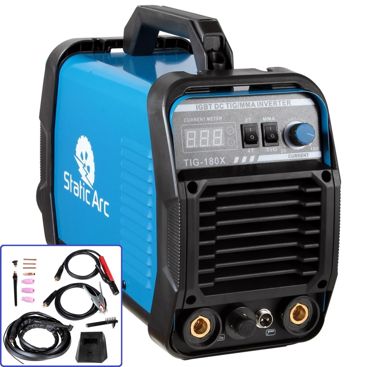 TIG 180 INVERTER DC WELDER 2in1 HF MMA ARC STICK WELDING KIT 180A